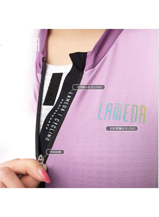 Lampada Women'S Long-Sleeve Cycling Jersey, Spring And Summer Sun Protection, Breathable, Quick-Drying Cycling Top, Lilac Purple, Size M - Image 2