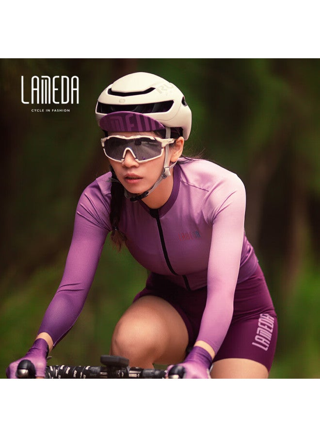 Lampada Lanpada Women's Long-sleeve Cycling Jersey, Spring And Summer Sun Protection, Breathable, Quick-drying Cycling Top, Lilac Purple, Size M - Image 5