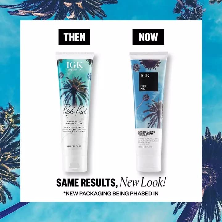 IGK Rich Kid Coconut Oil Wave Enhancing Air-Dry Cream 145 ml / 5 oz - Image 2