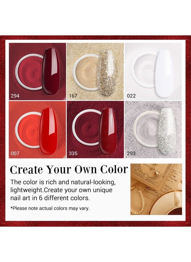 AZUREBEAUTY Dip Powder Nail Set Red Burgundy Rose Apple Berry Sparkle Snow White Silver Glitter Valentine  - Image 5