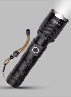 Impex Rechargeable Flashlight Hunter Z1 Plus | 15W Laser LED | Aircraft Non-Corrosive Aluminum Body | 2000mAh Li-ion Battery | 2 Modes (100% & 50%) | Focus Adjustable Head | Type C | 1000 Meters Range  - Image 2