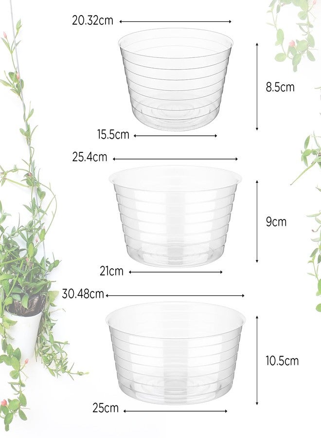 Hoolerry 15 Pieces Plastic Plant Saucer Clear Deep Drip Tray Thickened Clear Plant Saucers Plant Trays for Pots Plant Drip Trays for Home Garden Indoor and Outdoor Potted Plants (8, 10, 12 Inch) - Image 2