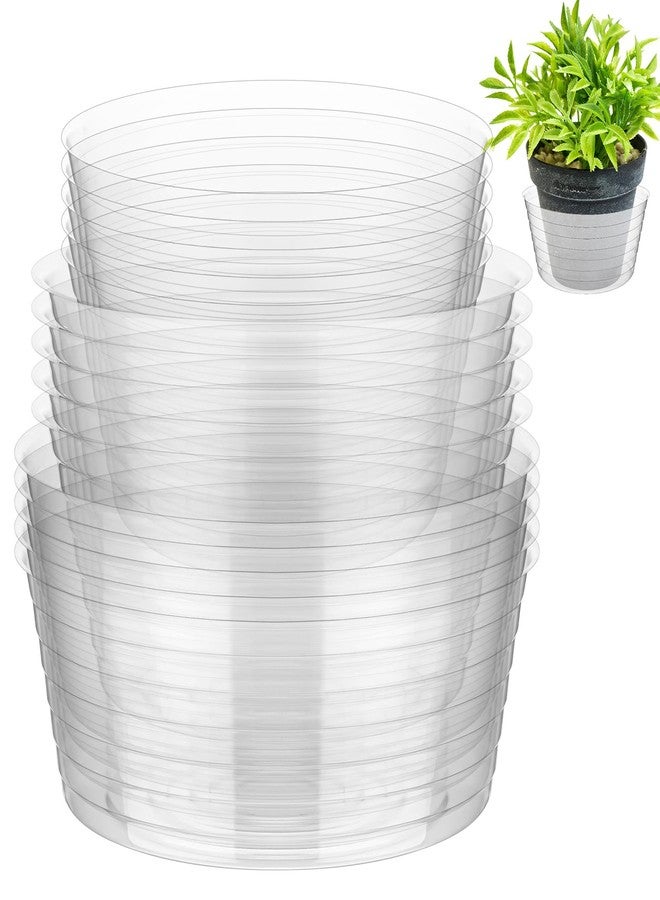 Hoolerry 15 Pieces Plastic Plant Saucer Clear Deep Drip Tray Thickened Clear Plant Saucers Plant Trays for Pots Plant Drip Trays for Home Garden Indoor and Outdoor Potted Plants (8, 10, 12 Inch) - Image 1
