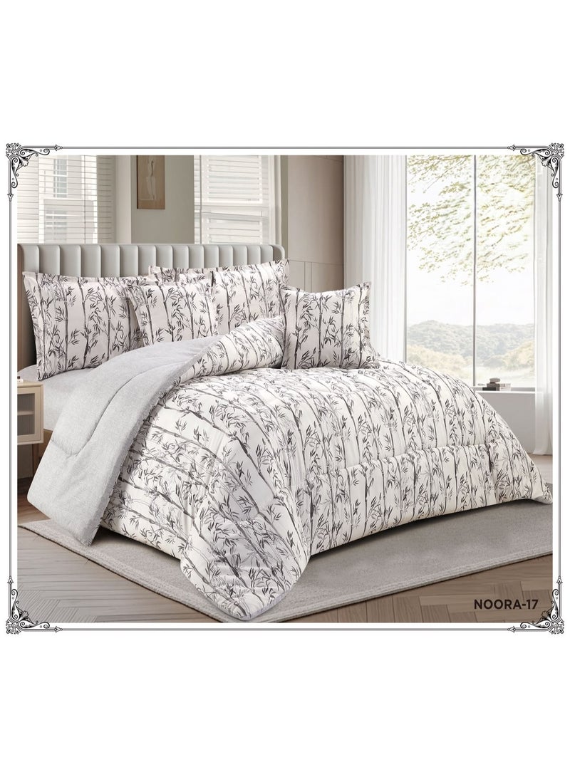 A 4-piece reversible summer bedding set (single-plus size)—offering comfort and stylish décor for your room—featuring a floral side and a solid-color side. Includes: 1 x Comforter (160 x 210 cm) 1 x Fitted Sheet (120 x 200 cm) 1 x Pillowcase (80 x 50 cm) 1 x Pillowcase (50 x 50 cm)
