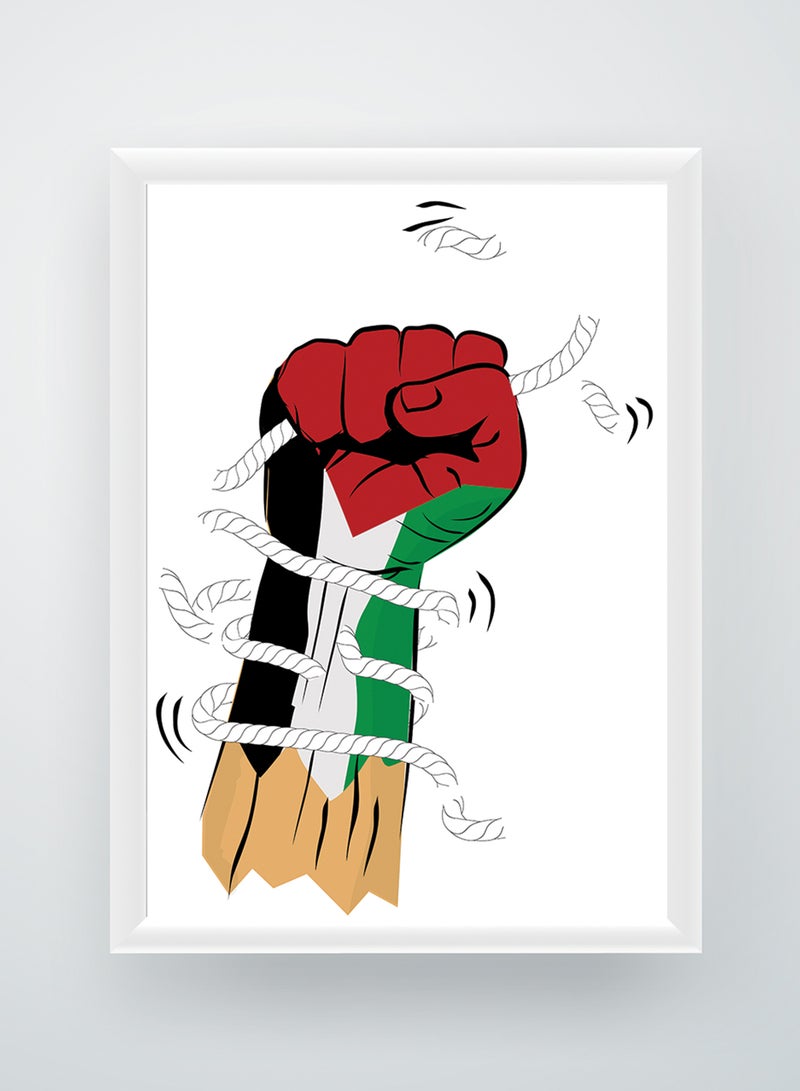 LOWHA Framed Wall Art with Power Of Palestine Printed Painting Poster, For Home, Room, Office Decor - Image 1