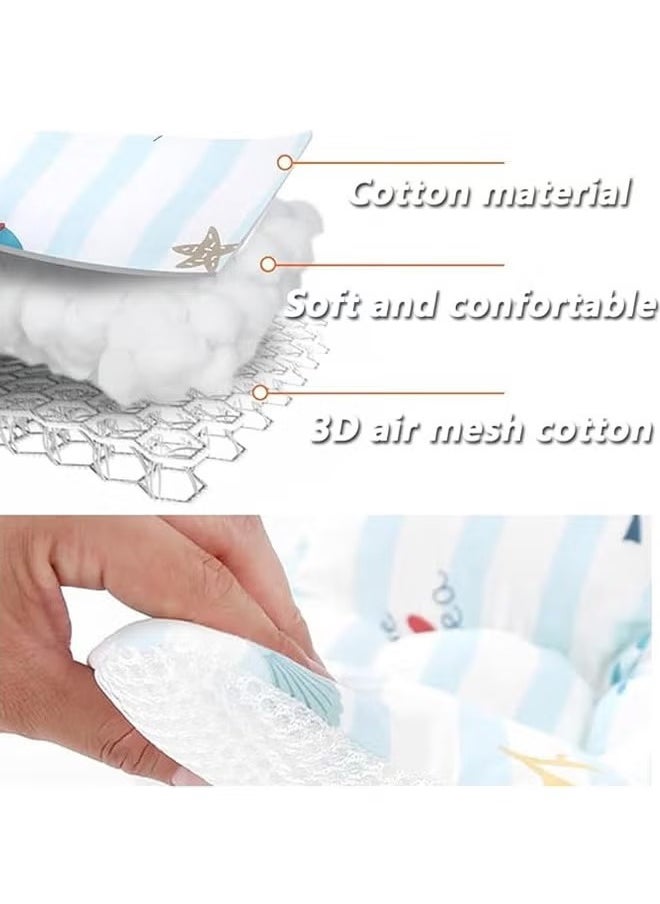oldlaiben Baby Stroller Seat Cushion, Breathable Stroller Seat Liners, Universal Cartoon Baby Seat Pad, Baby Seat Pad Liner, Soft Baby Seat Pad Liner for Stroller, For Newborn, Infant or Toddler, For Carriage, Bassinet Pram（Blue whale）  - Image 4