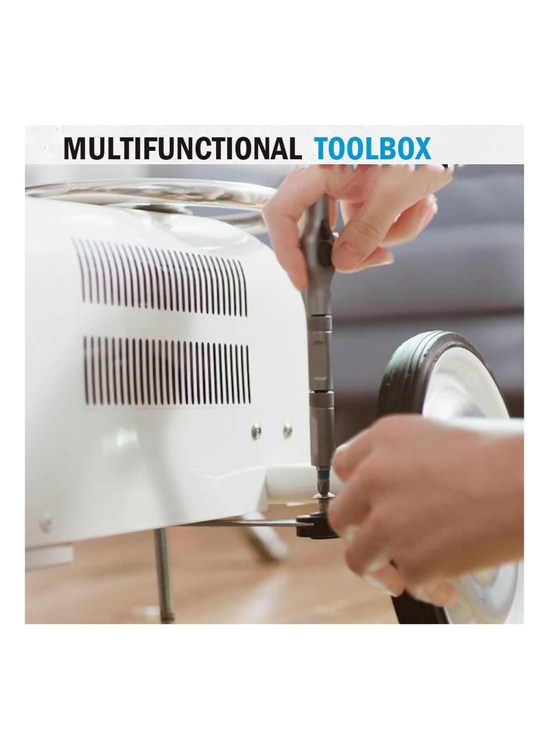 MVAQKLM  24 in 1 Magnetic Screwdriver Set, Multi Ratchet Screwdriver DIY Tool Wrench S2 Magnetic Bits, Detachable T Ratchet Handle - Image 2