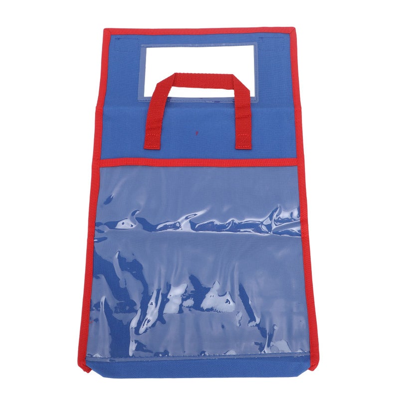 Kid Book Pouch Portable Classroom Clear Pocket Reading Book Bag with Stitched On Handle for Homework - Image 3