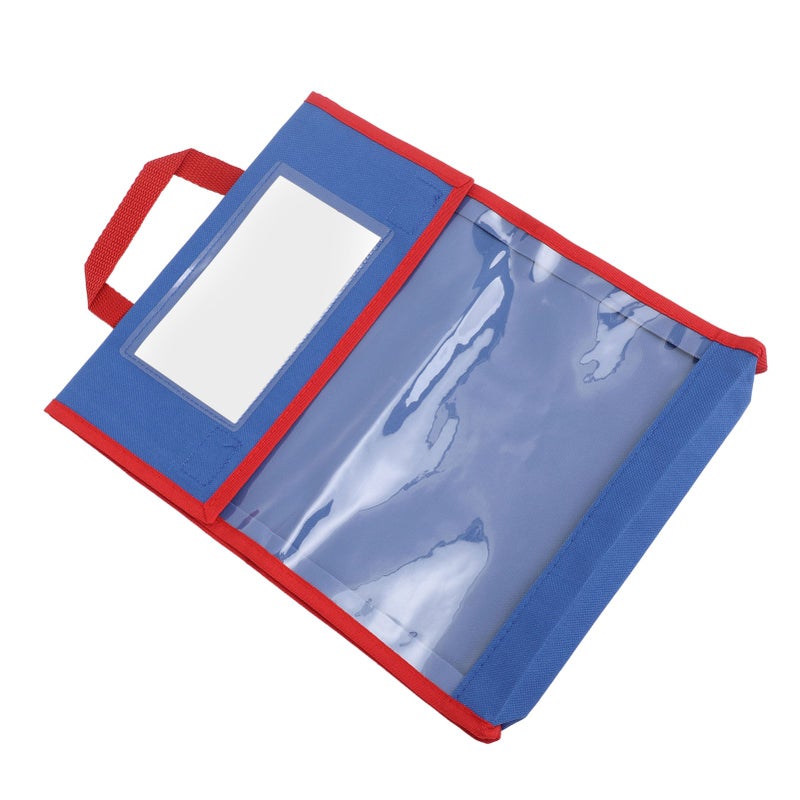 Kid Book Pouch Portable Classroom Clear Pocket Reading Book Bag with Stitched On Handle for Homework - Image 5