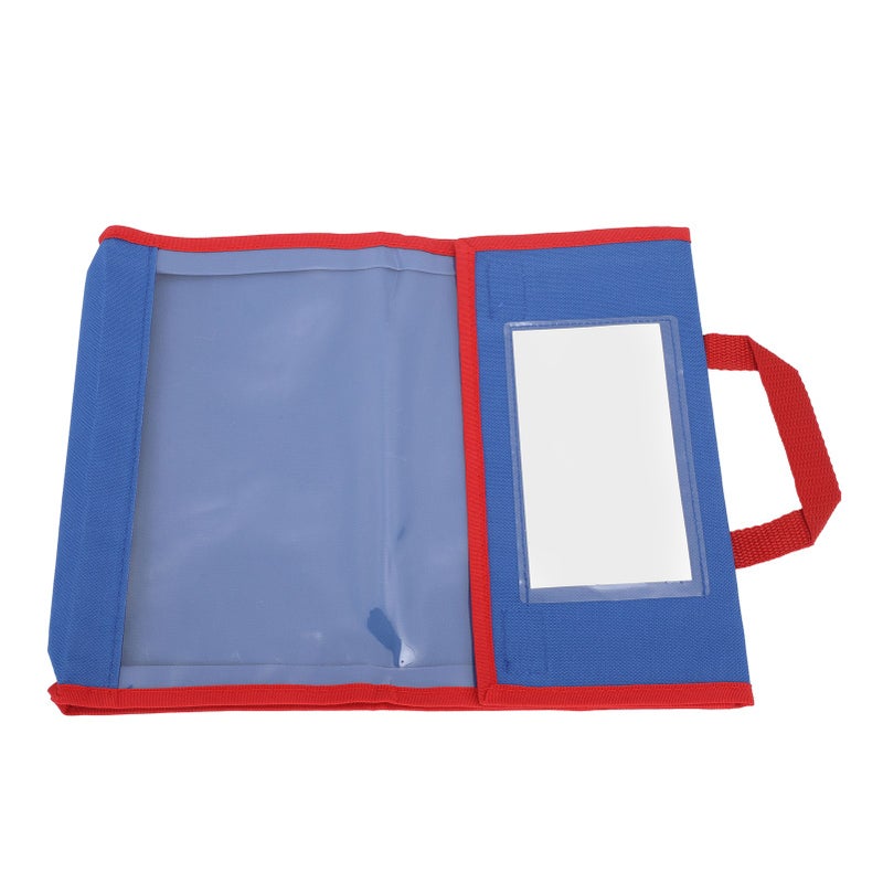 Kid Book Pouch Portable Classroom Clear Pocket Reading Book Bag with Stitched On Handle for Homework - Image 1