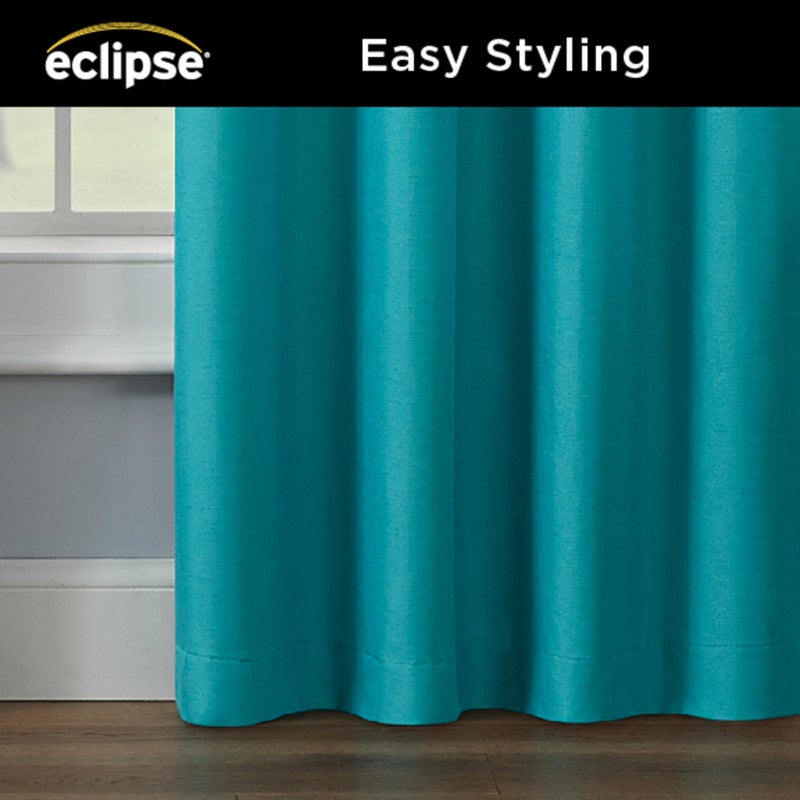 Eclipse Kendall Blackout Curtain  Thermal Insulated Grommet Window Panel  Noise Reducing Curtains for Bedroom  Living Room or Nursery  (1 Panel)  84 in Long x 42 in Wide  Turquoise - Image 5