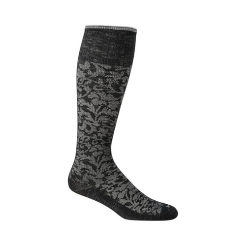 Sockwell Women's Damask Moderate Graduated Compression Sock, Black - S/M - Image 1