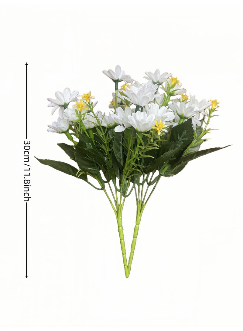 2-piece artificial daisy bouquet, heat-resistant, UV-resistant, maintenance-free, suitable for home decoration, Eid al-Fitr gifts, Eid al-Adha, weddings and hotels, etc. - Image 4
