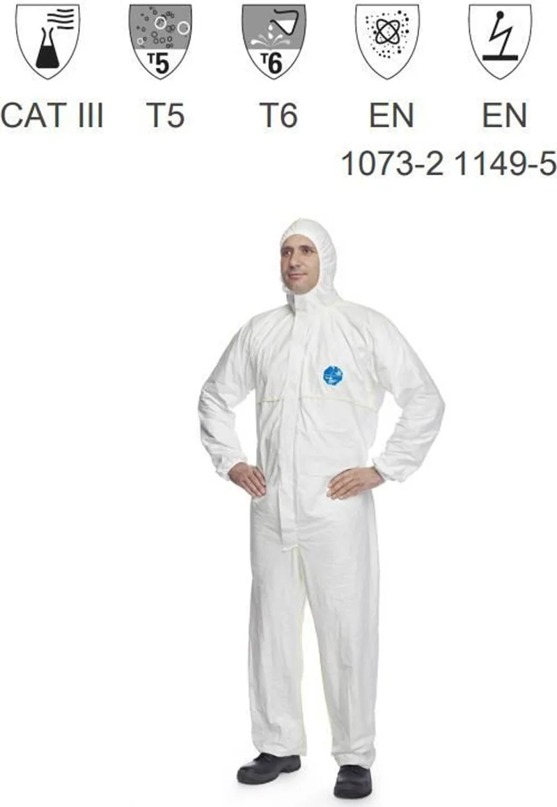 دوبونت Tyvek 200 Easysafe Chf5 Disposable Protective Coverall Type 5-6