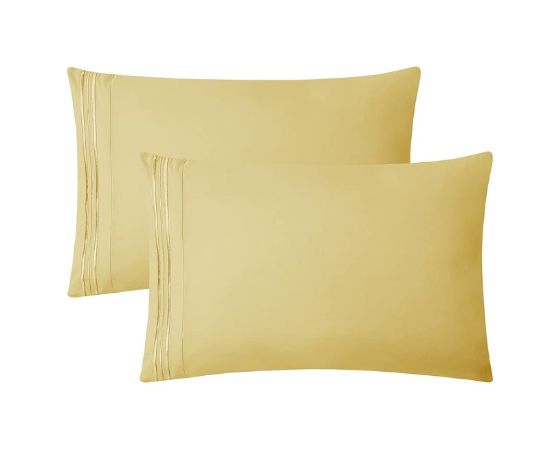 Clara Clark Pillow Cases King - Ultra Soft Pillow Cover, Lightweight Microfiber Pillow Cases Set of 4 - Envelope Closure Pillowcases, Mellow Yellow. - Image 2