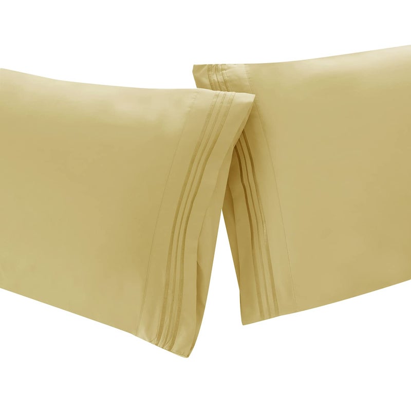 Clara Clark Pillow Cases King - Ultra Soft Pillow Cover, Lightweight Microfiber Pillow Cases Set of 4 - Envelope Closure Pillowcases, Mellow Yellow. - Image 4