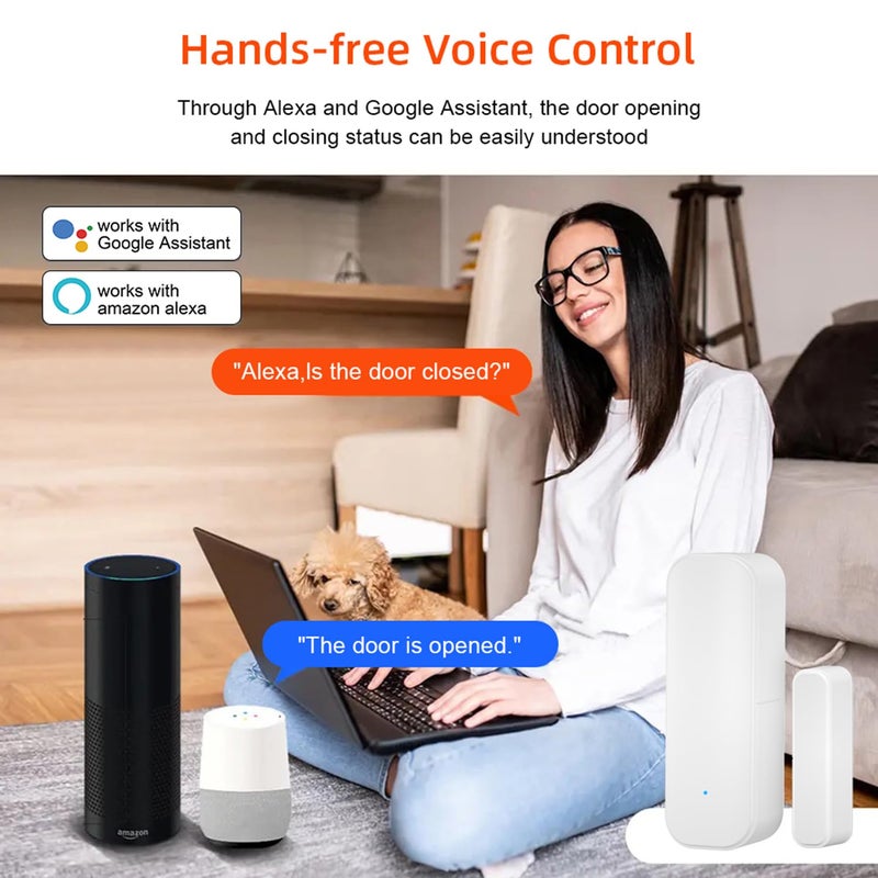 Gaoducash Smart WiFi Door Sensor: Wireless Window Sensor with App Notification Alert, Tuya Door Open Contact Sensor for Home Security, No Hub Required, Compatible with Alexa Google Assistant - Image 3