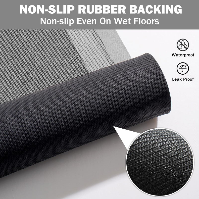 YDKGL Non Slip Bath Mat, Rubber Backing Ultra Thin Bathroom Rugs Fit Under Door Quick Dry Super Absorbent Washable Bath Rug Shower Mat for Bathroom Floor Bathtub Shower Sink, Easy Care Gray 24"x 35" - Image 4