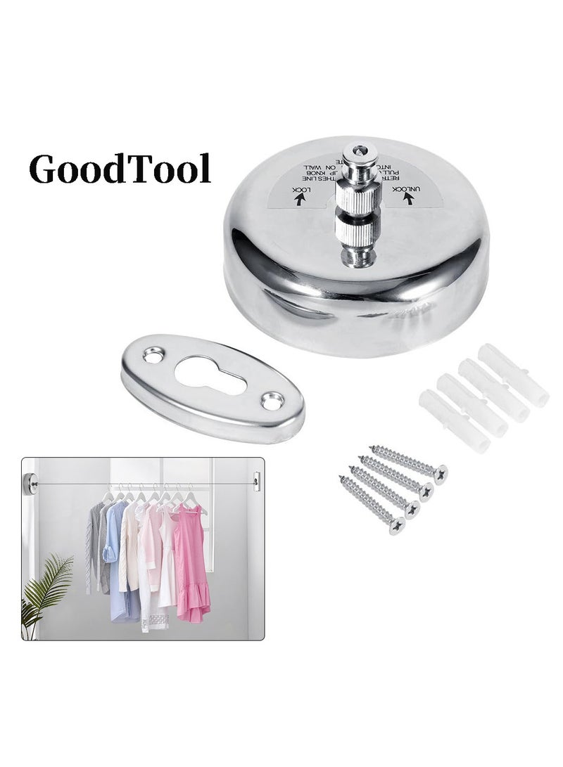 GoodTool Retractable Clothesline Stainless Steel Clothes Drying Rack with Heavy Duty Adjustable Nylon Cord 9.2ft Hanging Dryer for Bathroom Laundry Hotel Indoor and Outdoor - Image 1