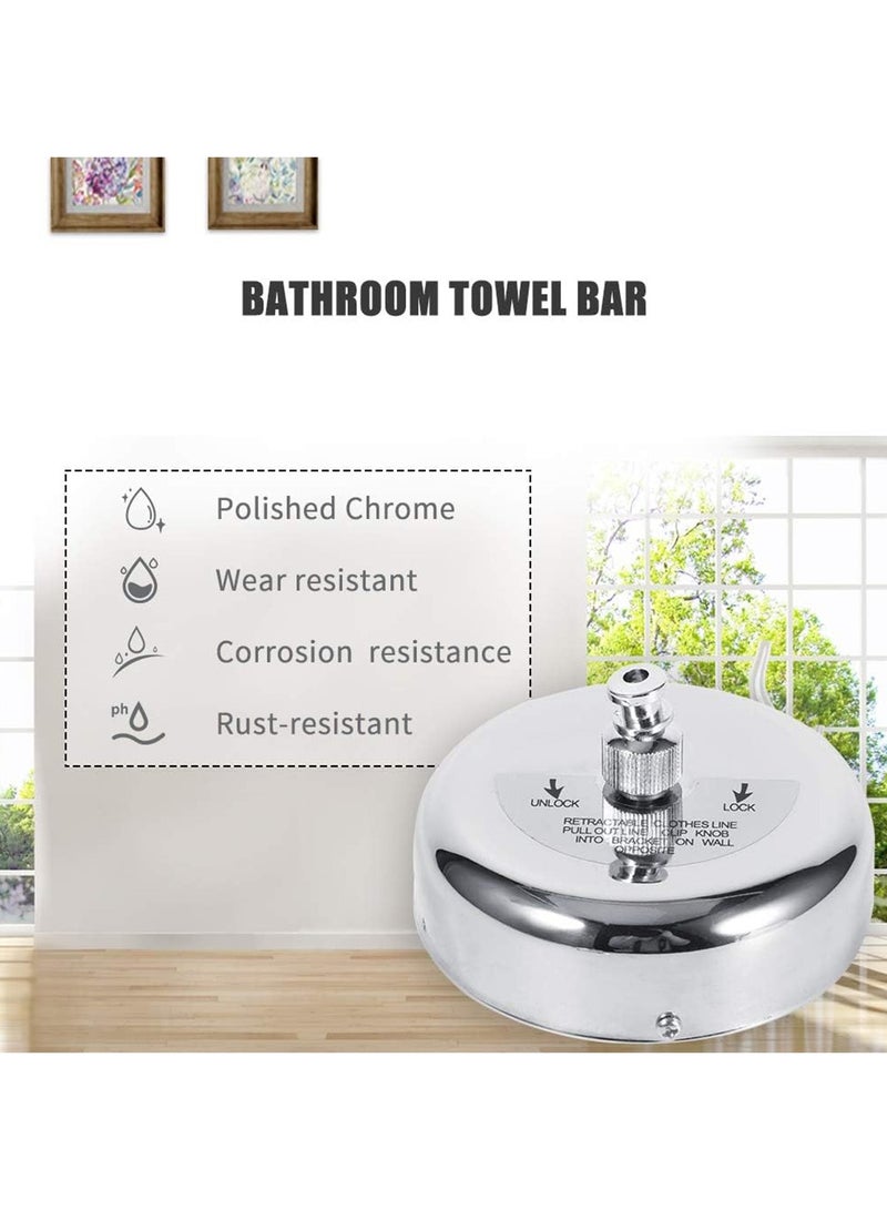 GoodTool Retractable Clothesline Stainless Steel Clothes Drying Rack with Heavy Duty Adjustable Nylon Cord 9.2ft Hanging Dryer for Bathroom Laundry Hotel Indoor and Outdoor - Image 2