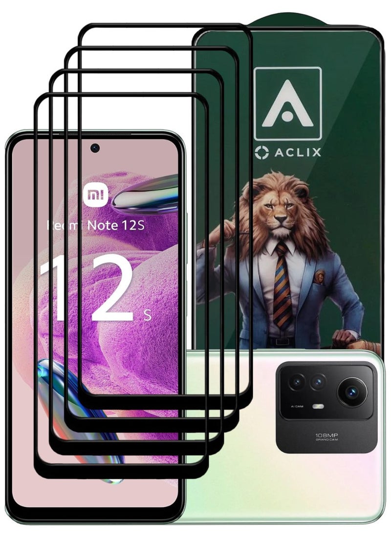 ACLIX 4 Pieces Antistatic ESD Dustproof Premium Quality High Definition Tempered Glass Screen Protector Designed For Xiaomi Redmi Note12S - Image 1