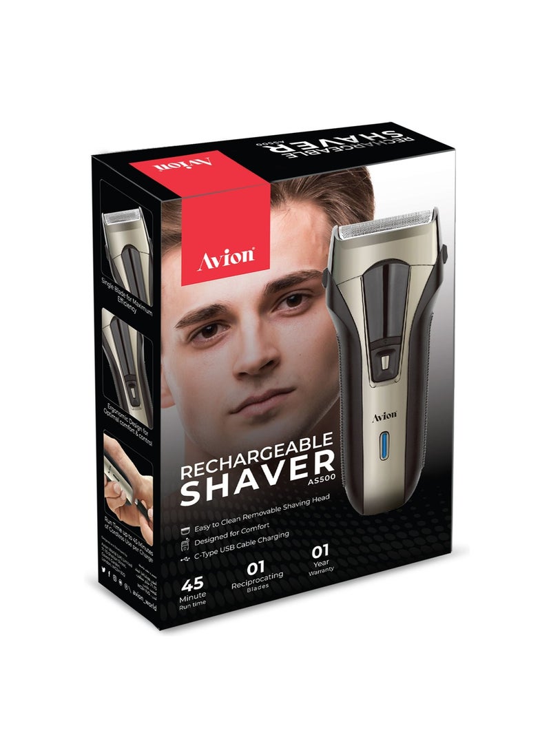 Avion - Rechargeable Shaver | Easy Handling | Single Blade For Maximum Efficiency | Removable Shaving Head | Easy To Clean |  C-Type USB Cable Charging - Image 1