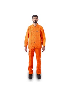 Armour Production Heavy-Duty Protective Workwear Coverall | Full-Body Industrial Safety Suit & Breathable Fabric for Construction, Manufacturing & Hazardous Environments | Orange | Size-3XL