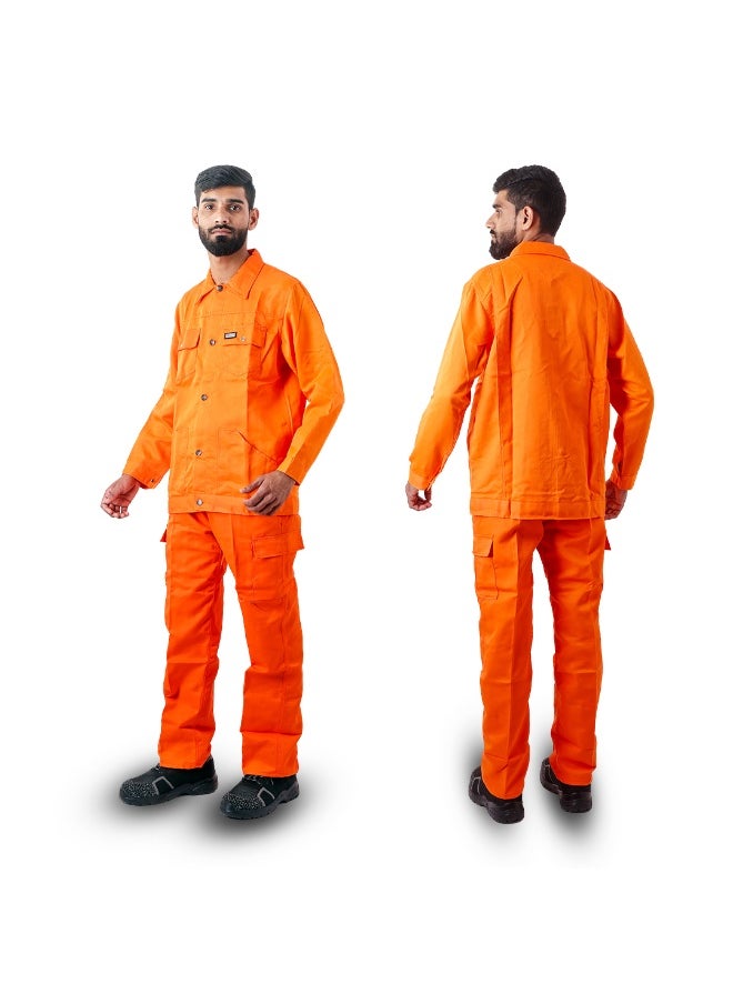 Armour Production - Armour Production Heavy-Duty Protective Workwear Coverall | Full-Body Industrial Safety Suit & Breathable Fabric for Construction, Manufacturing & Hazardous Environments | Orange | Size-3XL - Image 1