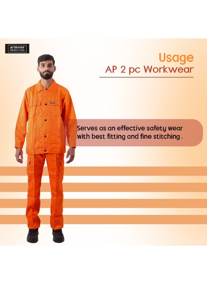 Armour Production - Armour Production Heavy-Duty Protective Workwear Coverall | Full-Body Industrial Safety Suit & Breathable Fabric for Construction, Manufacturing & Hazardous Environments | Orange | Size-3XL - Image 1