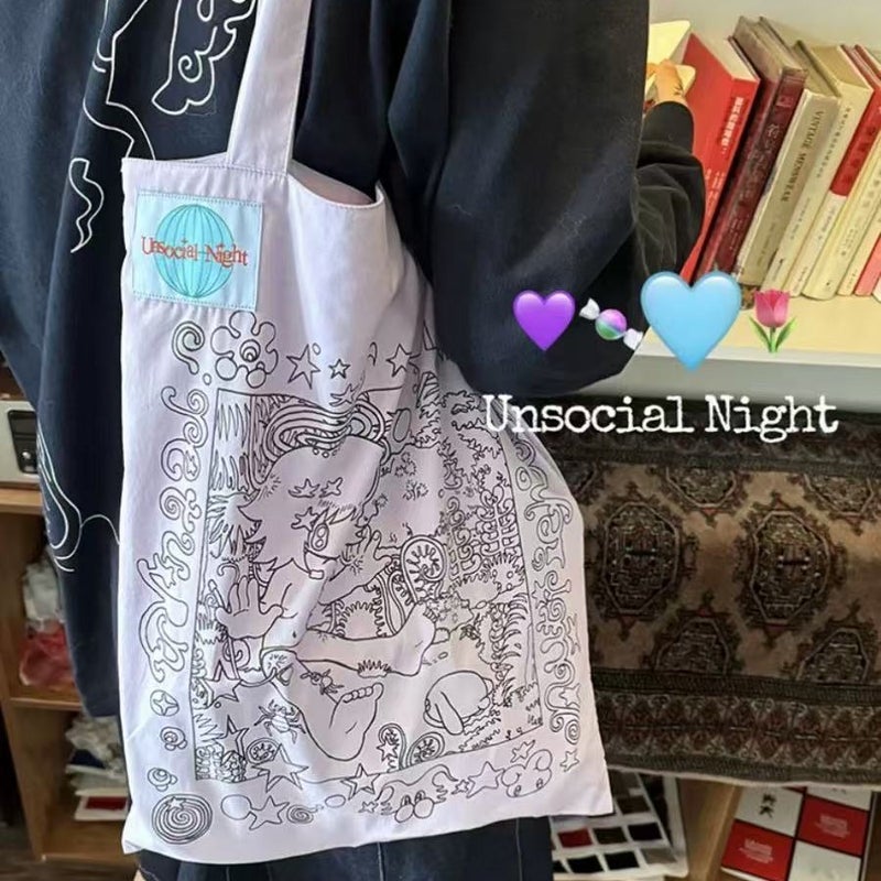 UnsocialNight x Owl Frog Printed Tote Bag - Image 3