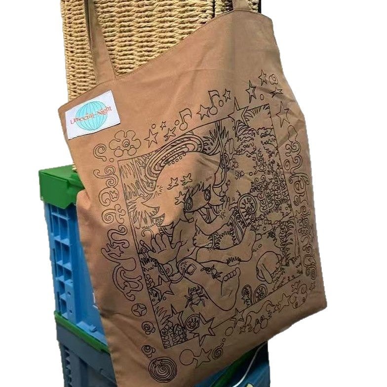 UnsocialNight x Owl Frog Printed Tote Bag - Image 5