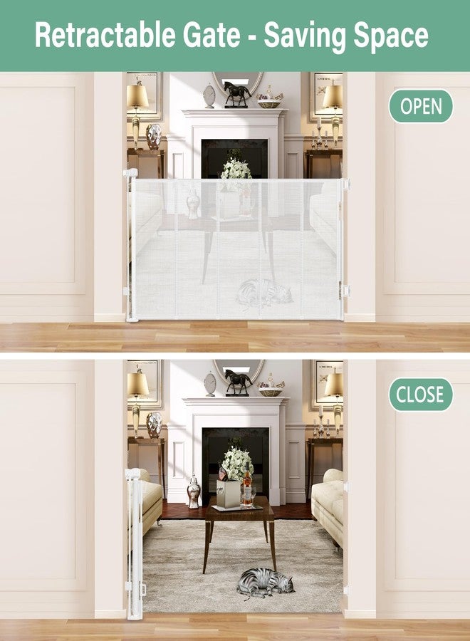 BETERTEK بوابات أطفال قابلة للسحب بطول 26 بوصة معززة لتجاوز عرض 55 بوصة، بوابات أطفال صغيرة قابلة للسحب للخارج، بوابات قصيرة للكلاب قابلة للسحب للأطفال، بوابة سلالم قابلة للسحب للأطفال - Image 3