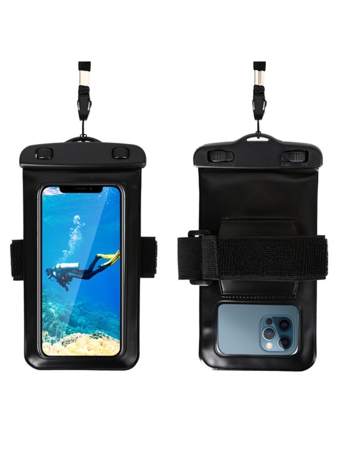 general Mobile Phone Waterproof Bag Touchscreen Swimming Equipment Rider Universal Mobile Phone Bag With Strap Sealed Transparent Diving Case New-Color:Rose Red 【large Size Universal】 - Image 2