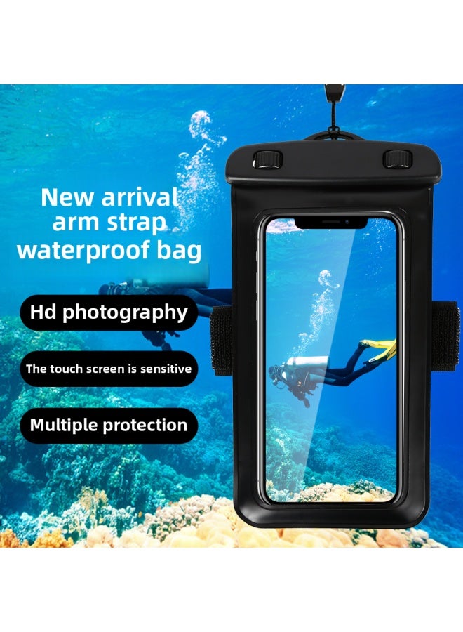 general Mobile Phone Waterproof Bag Touchscreen Swimming Equipment Rider Universal Mobile Phone Bag With Strap Sealed Transparent Diving Case New-Color:Rose Red 【large Size Universal】 - Image 4