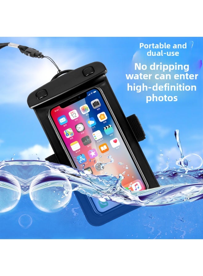 general Mobile Phone Waterproof Bag Touchscreen Swimming Equipment Rider Universal Mobile Phone Bag With Strap Sealed Transparent Diving Case New-Color:Rose Red 【large Size Universal】 - Image 3