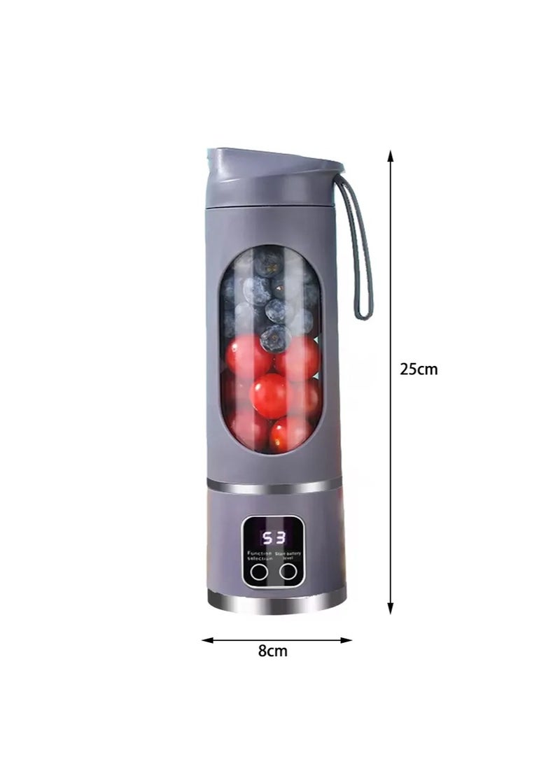 ليون هوم خلاط محمول، عصارة كهربائية، خلاط فواكه، شحن USB، خلاط سموثي صغير، عصارة شخصية، 12 شفرة، 3 أوضاع سرعة مع بطارية قابلة لإعادة الشحن 1500 مللي أمبير/ساعة، خلاط سموثي - Image 3