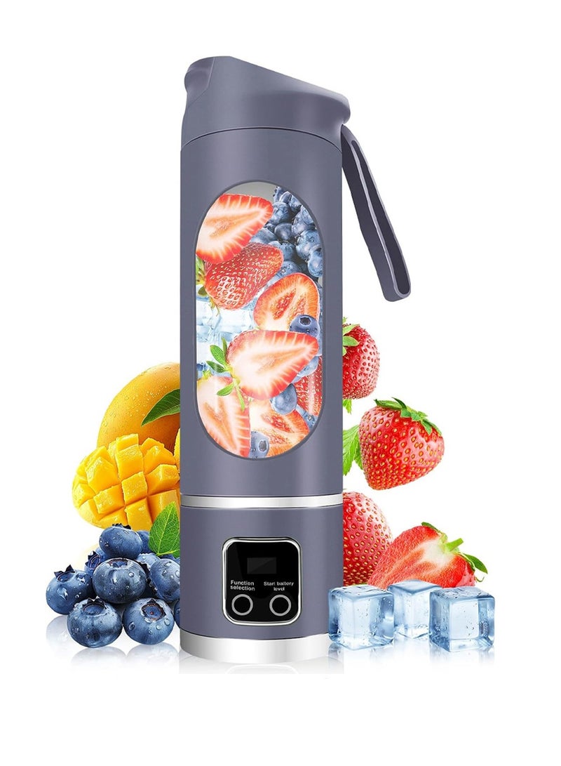 ليون هوم خلاط محمول، عصارة كهربائية، خلاط فواكه، شحن USB، خلاط سموثي صغير، عصارة شخصية، 12 شفرة، 3 أوضاع سرعة مع بطارية قابلة لإعادة الشحن 1500 مللي أمبير/ساعة، خلاط سموثي - Image 1