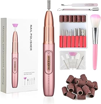 OKYUK Electric Nail Drill Cordless 13 in 1 Nail Kit 5 Speeds Portable Nail File Electric Nail Files for Acrylic and Cuticles Hard Skin Gel Nails Nail Art DIY Nail Drill Cuticle Remover Tool Set - Image 1