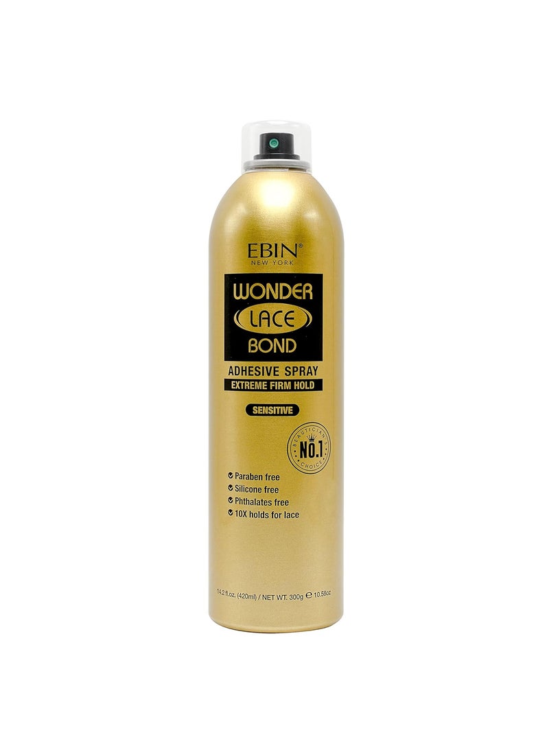 EBIN NEW YORK EBIN NEW YORK Wonder Lace Bond Adhesive Spray Sensitive  Extreme Firm Hold 142 fl oz 402mL Sensitive Use Fast DryingNo Residue No Buildup Powerful Hold AllDay Hold Easy Daily Wig Install 