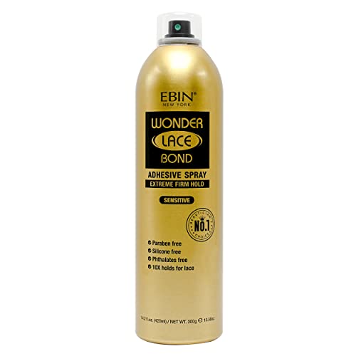 EBIN NEW YORK Wonder Lace Bond Adhesive Spray Sensitive Extreme Firm Hold 142 fl oz 420mL Sensitive Use Fast DryingNo Residue No Buildup Powerful Hold AllDay Hold Easy Daily Wig Install - Image 1