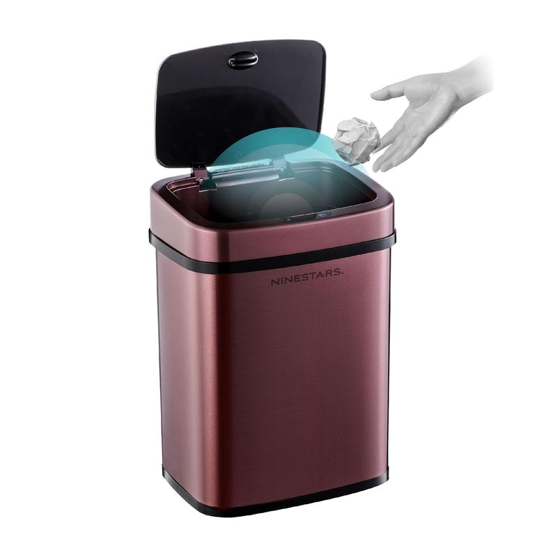 Ninestars DZT-12-5 Touchless Stylish Motion Sensor Dustbin with Lid|Automatic Stainless Steel Trash Can for Outdoor, Home, Office, Hotel, Bathroom, Kitchen| Fits 2AA Batteries | 12 Litres - Image 1