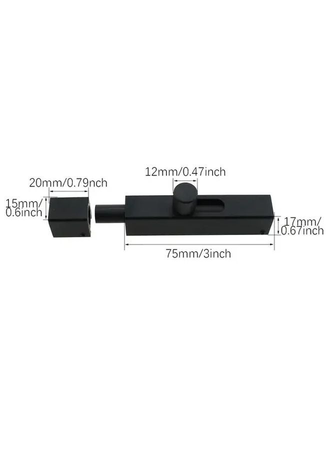 3 Inch Black Aluminum Slide Bolt Latch Touch Remote Control For Bedroom Bathroom - Image 3