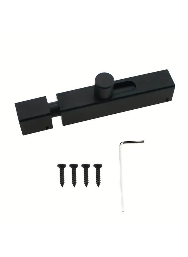 3 Inch Black Aluminum Slide Bolt Latch Touch Remote Control For Bedroom Bathroom - Image 1