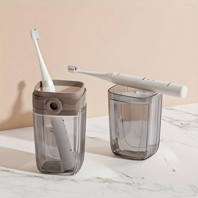 VISUAL ARREST Portable Capsule Toothbrush and Toothpaste Holder Compact Travel Toothbrush Case Container Travel Essentials for Camping Business and School Trips Plastic Toothbrush Organizer (1 PCS) - Image 4