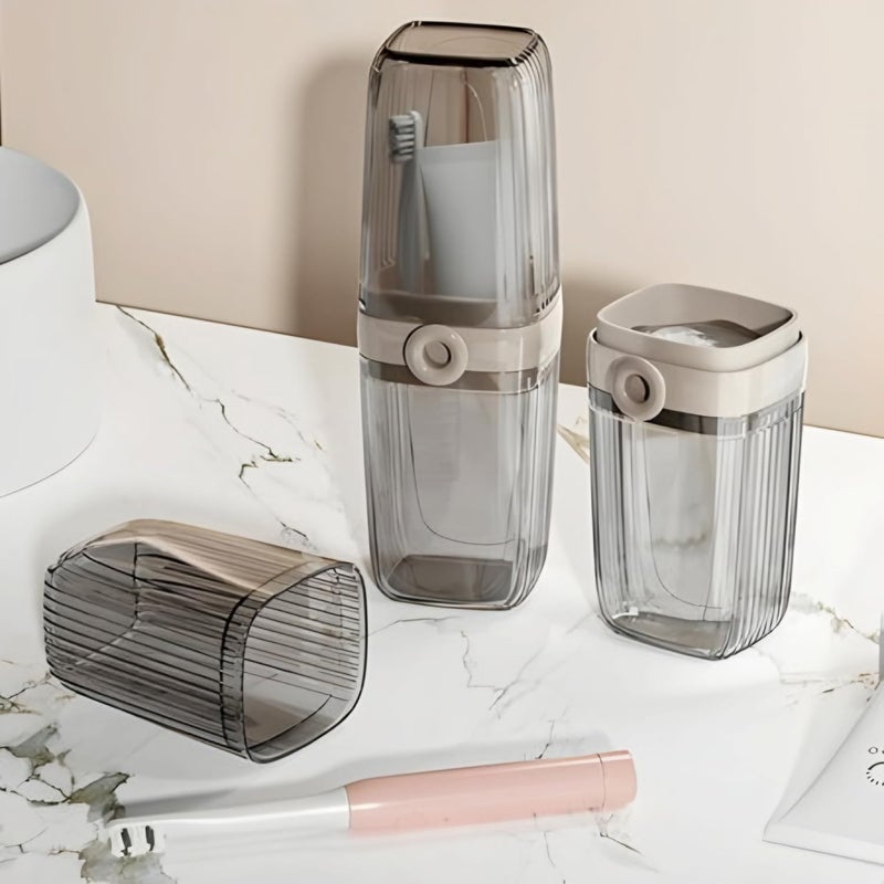 VISUAL ARREST Portable Capsule Toothbrush and Toothpaste Holder Compact Travel Toothbrush Case Container Travel Essentials for Camping Business and School Trips Plastic Toothbrush Organizer (1 PCS) - Image 2