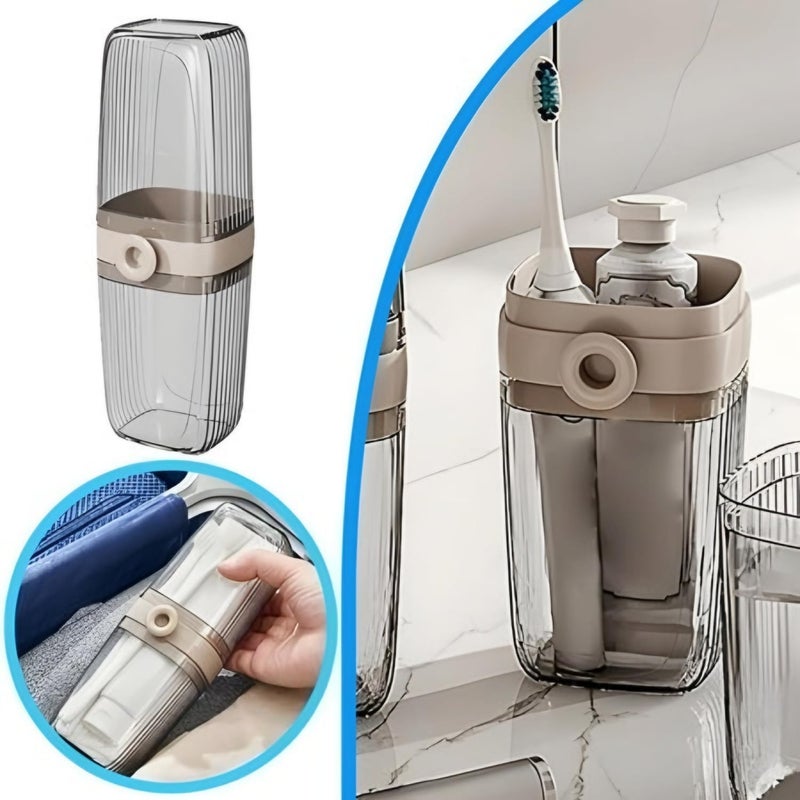 VISUAL ARREST Portable Capsule Toothbrush and Toothpaste Holder Compact Travel Toothbrush Case Container Travel Essentials for Camping Business and School Trips Plastic Toothbrush Organizer (1 PCS) - Image 5