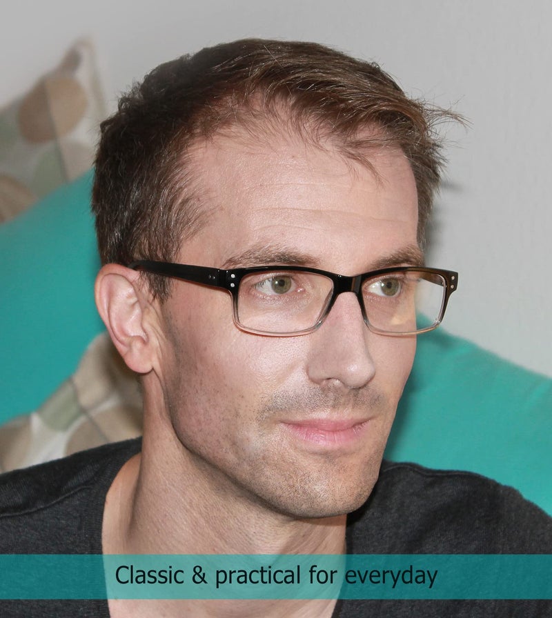 LUR READING GLASSES 6 Pack Spring Hinge Comfort Plastic Readers (Black) - Image 2