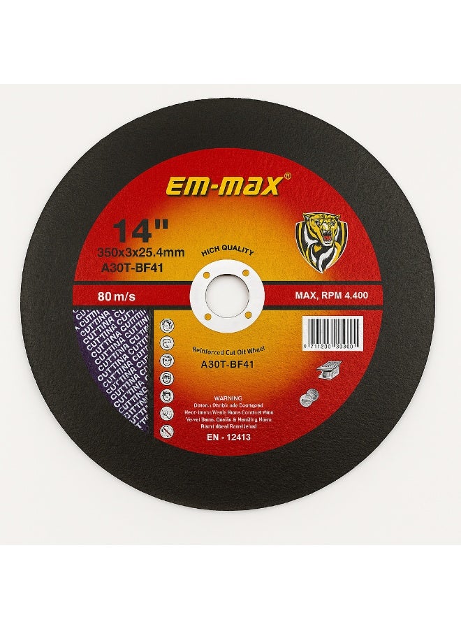 EM-MAX 14" Metal Cutting Disc – 350mm Heavy-Duty Steel & Iron Cut-Off Wheel - Image 1