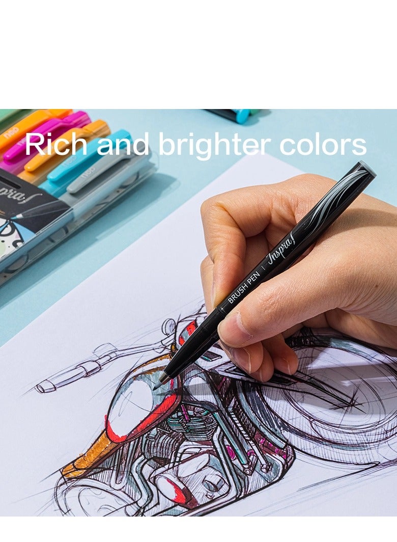 Deli قلم فرشاة ملون 6 قطع - Image 4