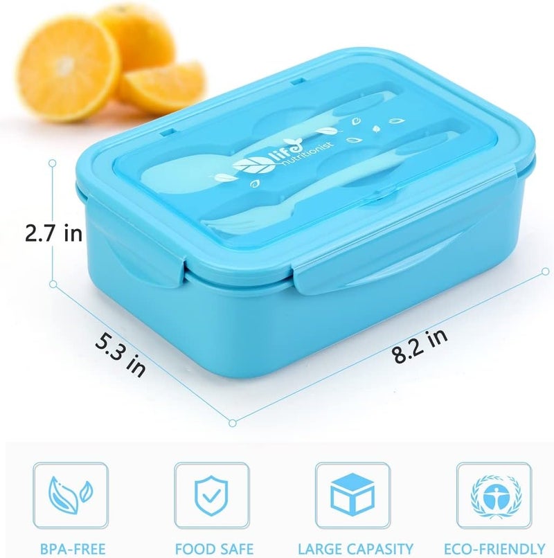 Lovina Bento Boxes for Adults - 1100 ML Bento Lunch Box Container For Kids With Spoon & Fork - Durable Perfect Size for On-the-Go Meal, BPA-Free and Food-Safe Materials(Blue) - Image 3